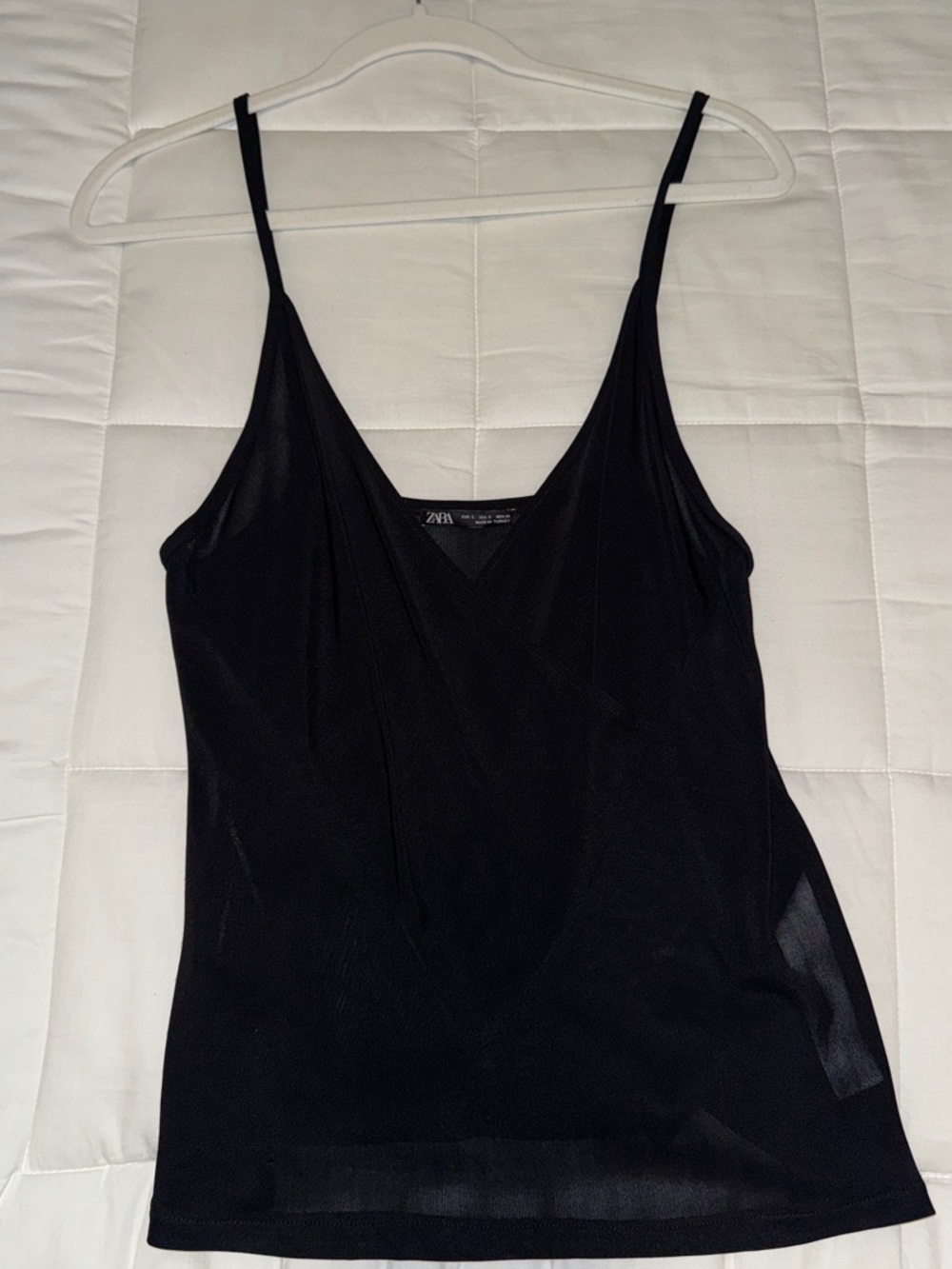 Zara Black V-Neck Spaghetti Strap Cami